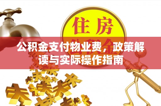 蔡甸公积金支付物业费，政策解读与实际操作指南