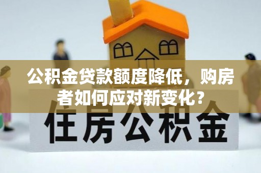蔡甸公积金贷款额度降低，购房者如何应对新变化？