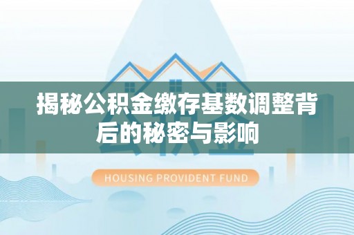 蔡甸揭秘公积金缴存基数调整背后的秘密与影响