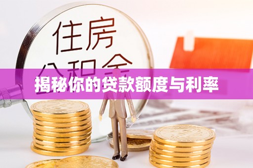 蔡甸揭秘你的贷款额度与利率