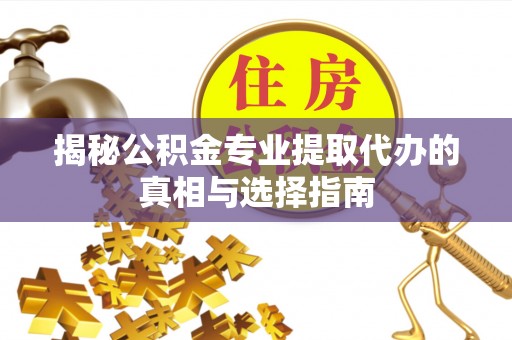 蔡甸揭秘公积金专业提取代办的真相与选择指南
