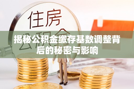 蔡甸揭秘公积金缴存基数调整背后的秘密与影响