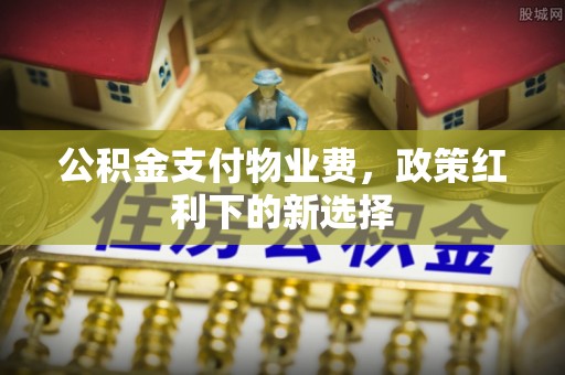 蔡甸公积金支付物业费，政策红利下的新选择