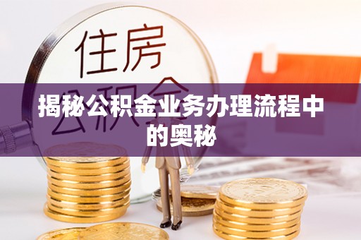 蔡甸揭秘公积金业务办理流程中的奥秘